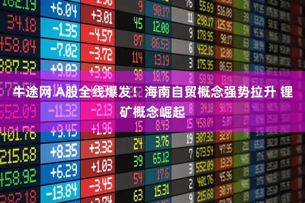 牛途网 A股全线爆发！海南自贸概念强势拉升 锂矿概念崛起